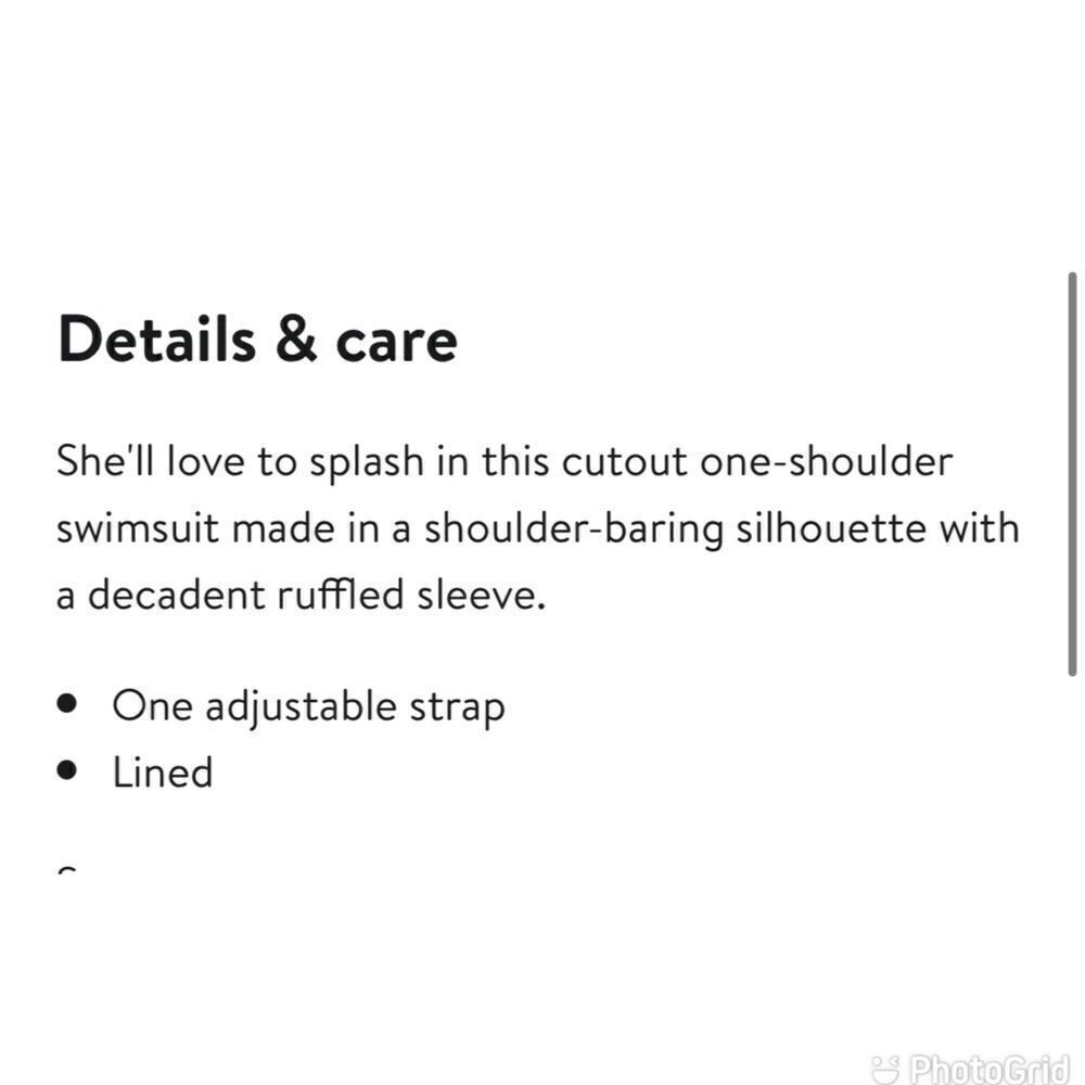 NEW Habitual Girl Ruffle One Shoulder Swimsuit White 14 - Picture 7 of 8